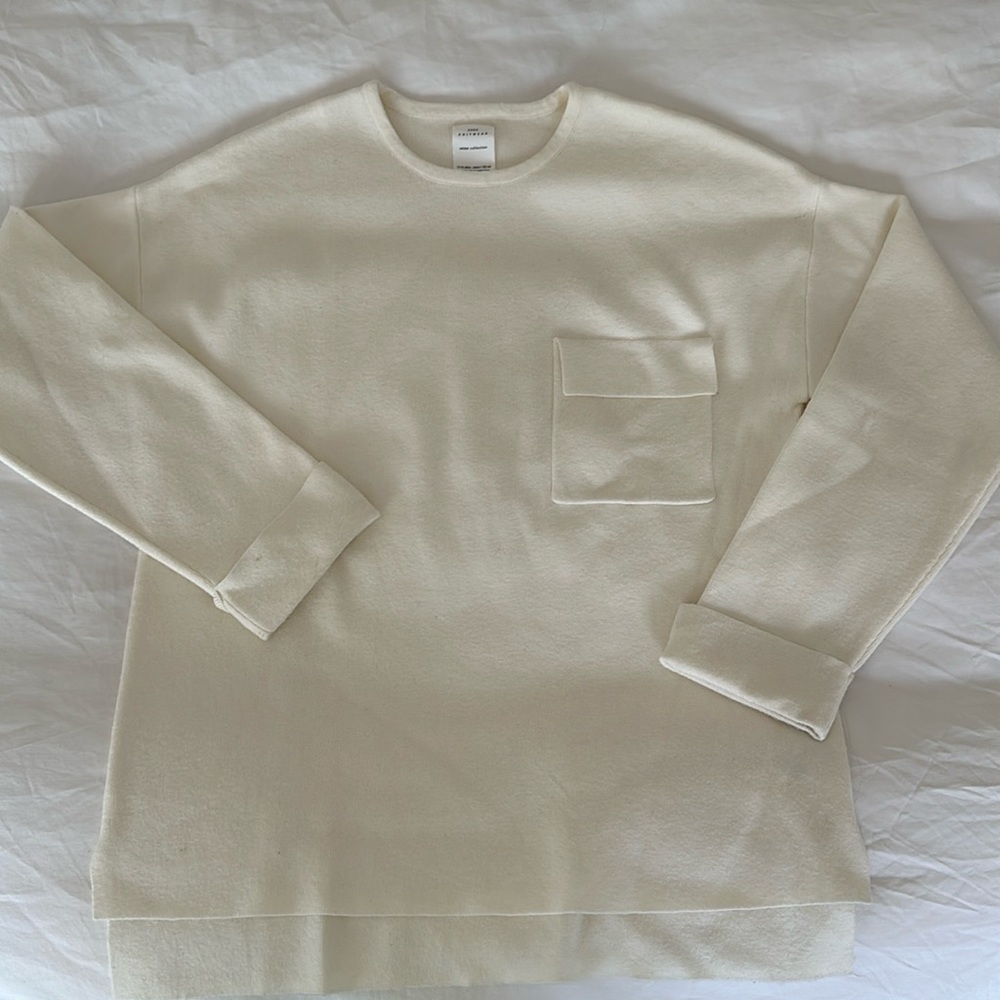 Zara, girl, white knit sweater, size 11-12